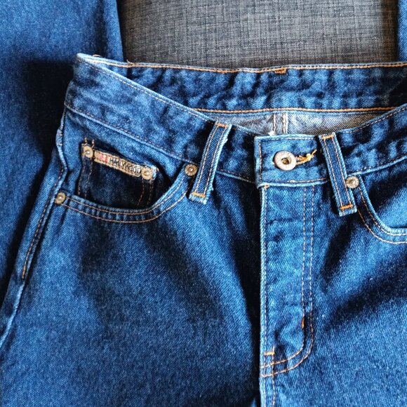 Vintage Hollywood High Rise Jeans 1990s Dark Wash Denim - Picture 5 of 8